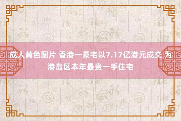 成人黄色图片 香港一豪宅以7.17亿港元成交 为港岛区本年最贵一手住宅