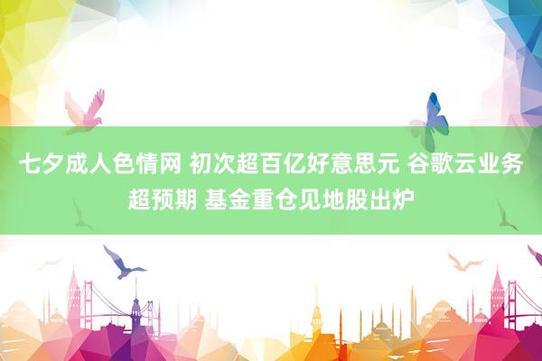 七夕成人色情网 初次超百亿好意思元 谷歌云业务超预期 基金重仓见地股出炉