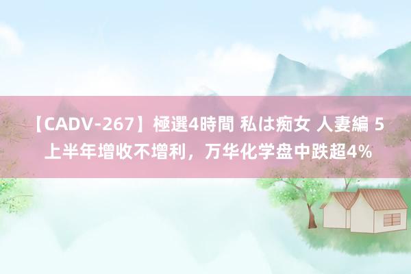 【CADV-267】極選4時間 私は痴女 人妻編 5 上半年增收不增利，万华化学盘中跌超4%