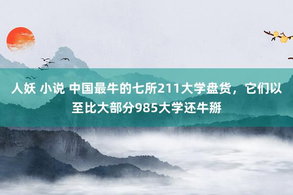 人妖 小说 中国最牛的七所211大学盘货，它们以至比大部分985大学还牛掰