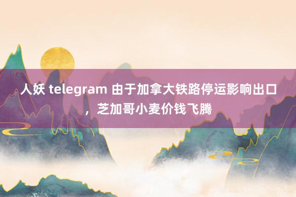 人妖 telegram 由于加拿大铁路停运影响出口，芝加哥小麦价钱飞腾