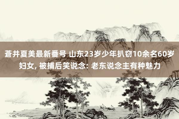 蒼井夏美最新番号 山东23岁少年扒窃10余名60岁妇女， 被捕后笑说念: 老东说念主有种魅力