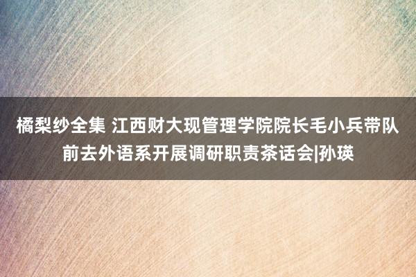 橘梨纱全集 江西财大现管理学院院长毛小兵带队前去外语系开展调研职责茶话会|孙瑛