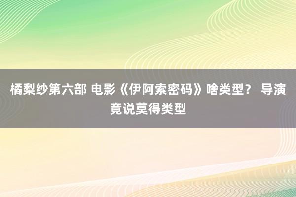 橘梨纱第六部 电影《伊阿索密码》啥类型？ 导演竟说莫得类型